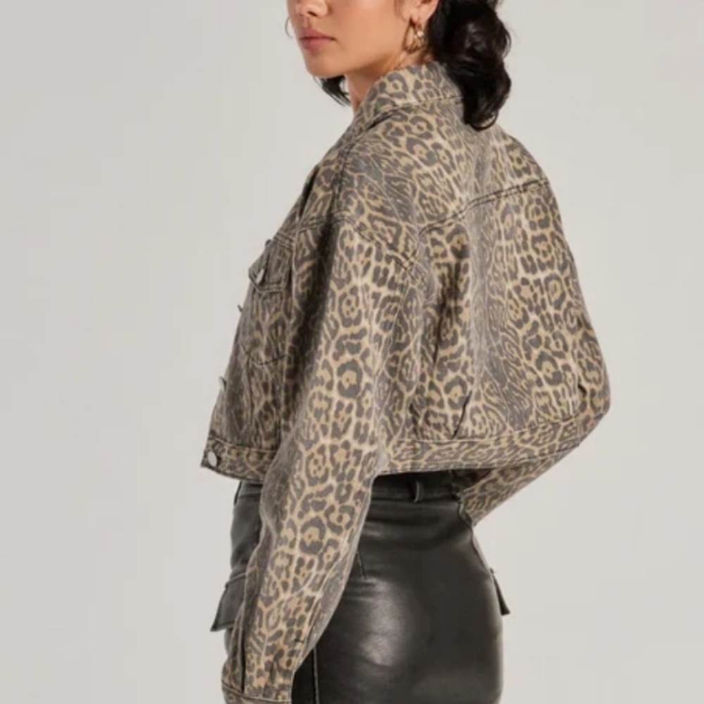 Leopard Print Cropped Jacket - Picture 10 of 11